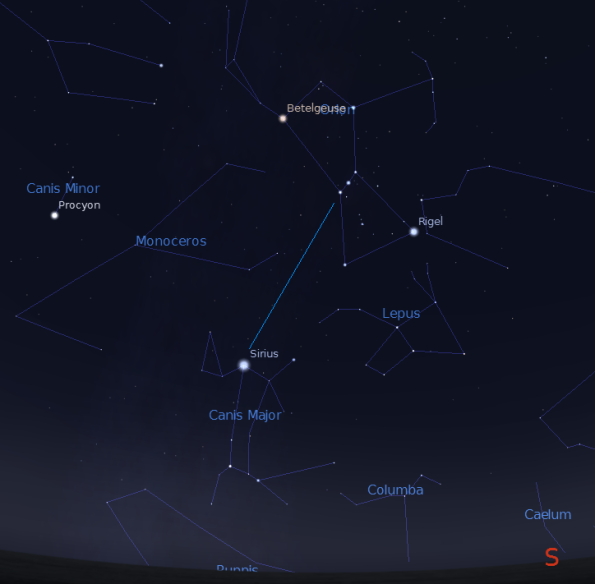 Orion's Belt points to Sirius